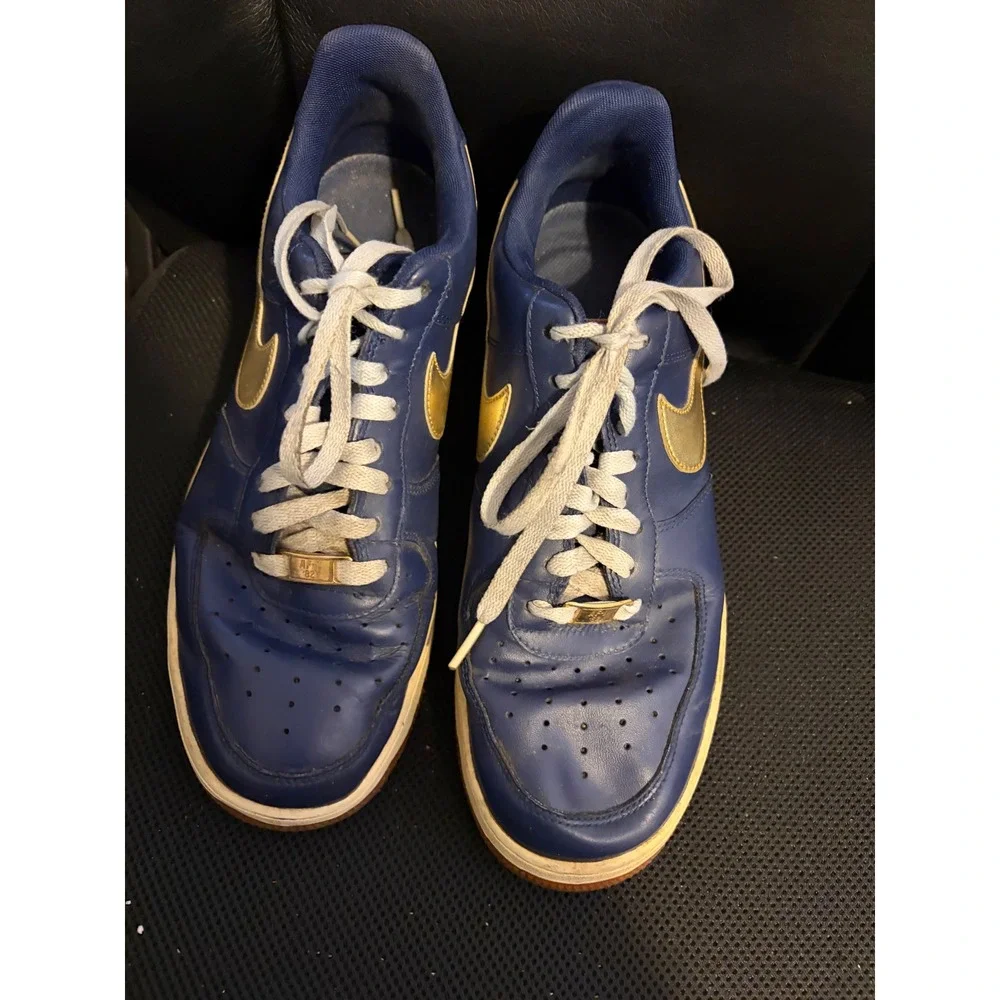 Nike Air Force 1‎ Low Olympic Mens Size 9.5 Blue Gold USA Sneakers 488298-406
